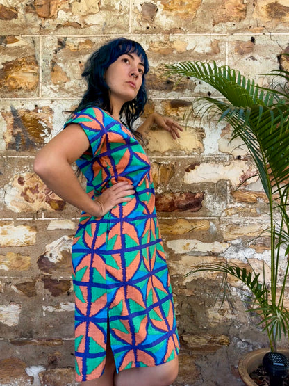 Hang Around Dress in Jungle Juice Below Knee