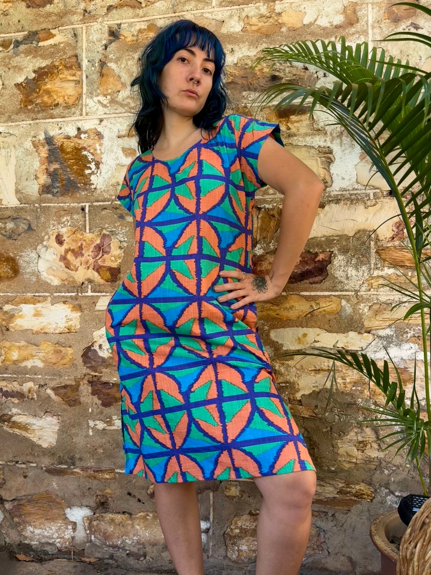 Hang Around Dress in Jungle Juice Below Knee