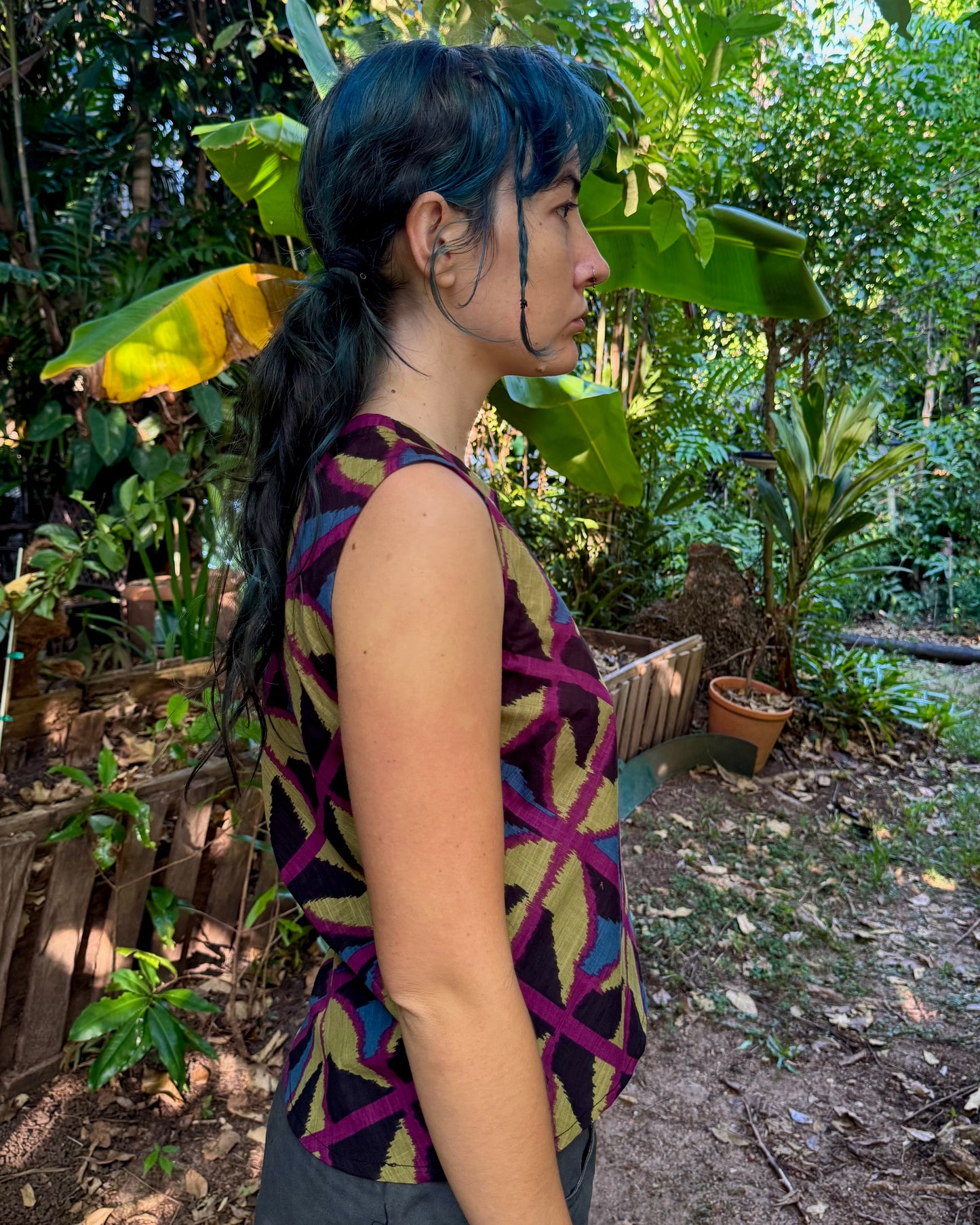 Sleeveless ‘I’m Cross Top’ in Jewel Spider