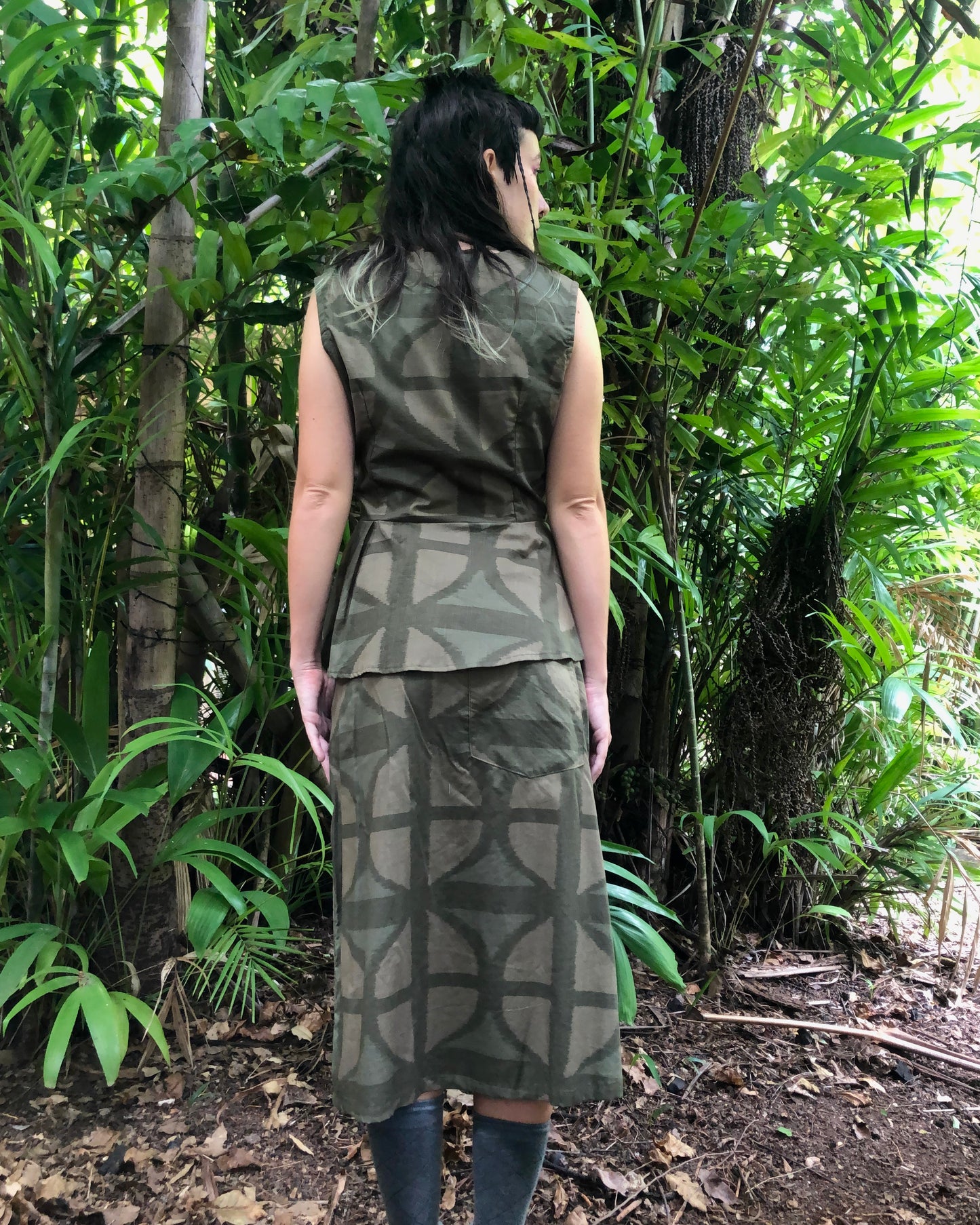 Urban Camo Midi A-line Skirt