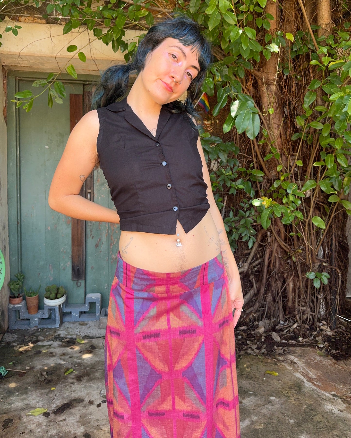 Ikat Maxi A-line Skirt