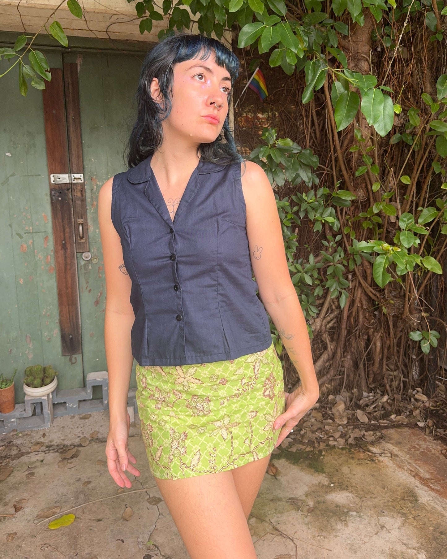 Matchi-Matchi Top in Navy Cotton