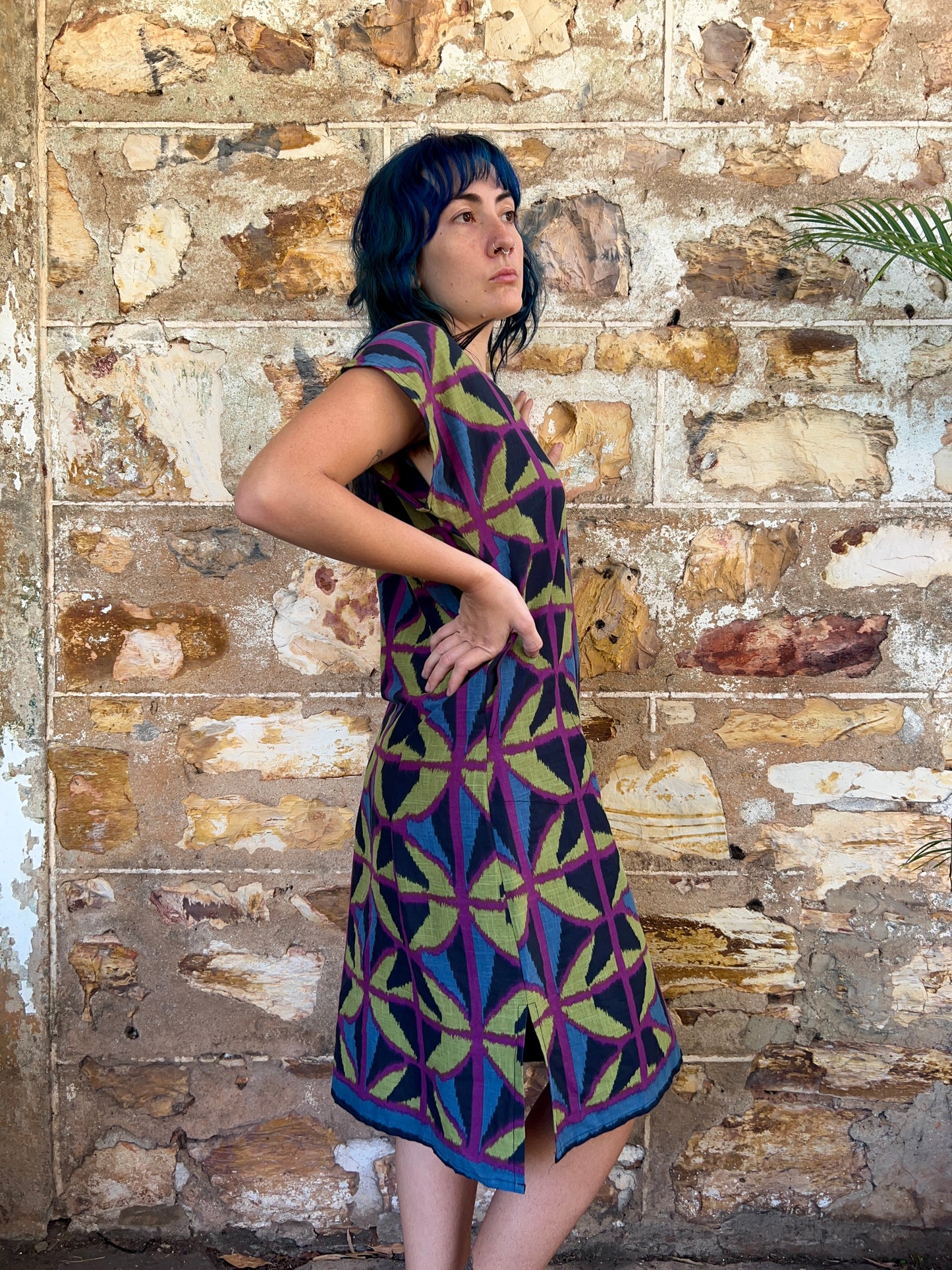 Hang Around Dress in Jewel Spider Below Knee