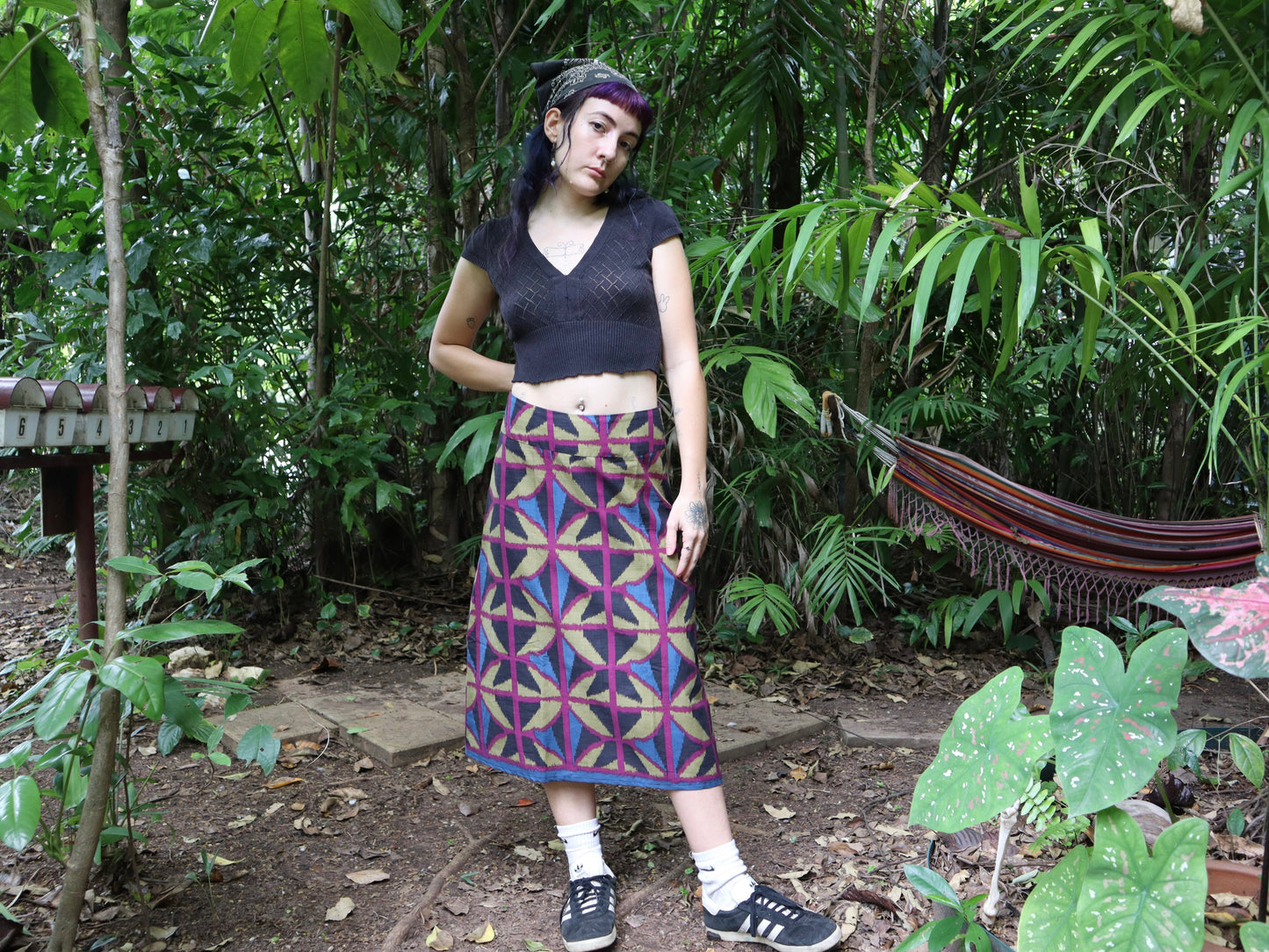 Jewel spider Midi A-line Skirt