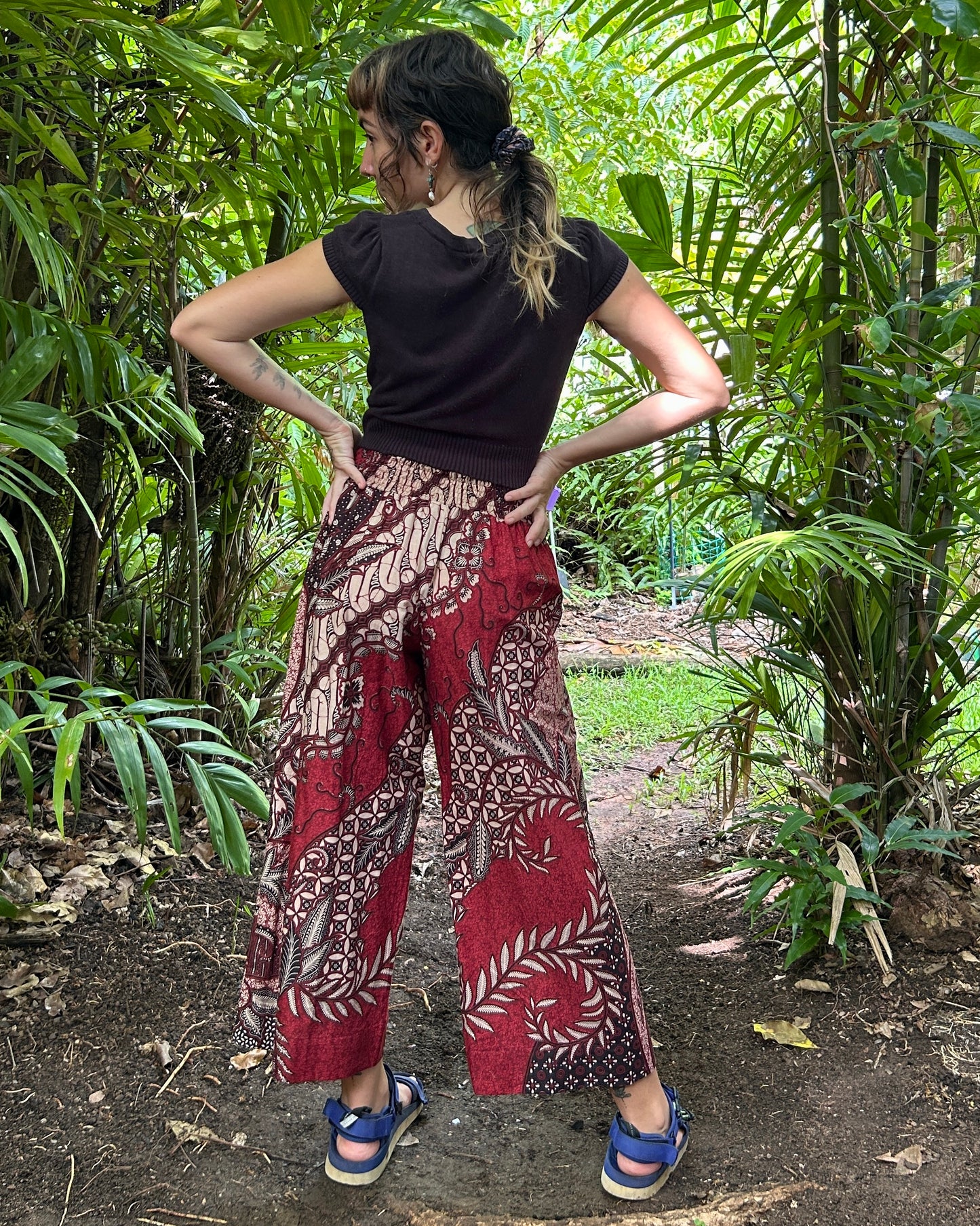 Red Swirl  Batik  Passion Pants