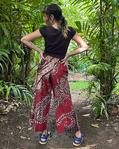 Red Swirl  Batik  Passion Pants