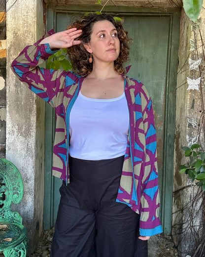 Rayon Breezeblock Long sleeve Button up Unisex Shirt