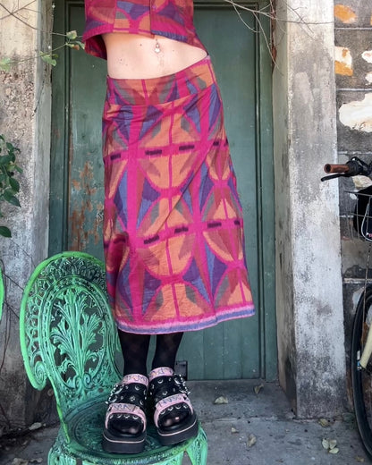 Ikat Midi A-line Skirt