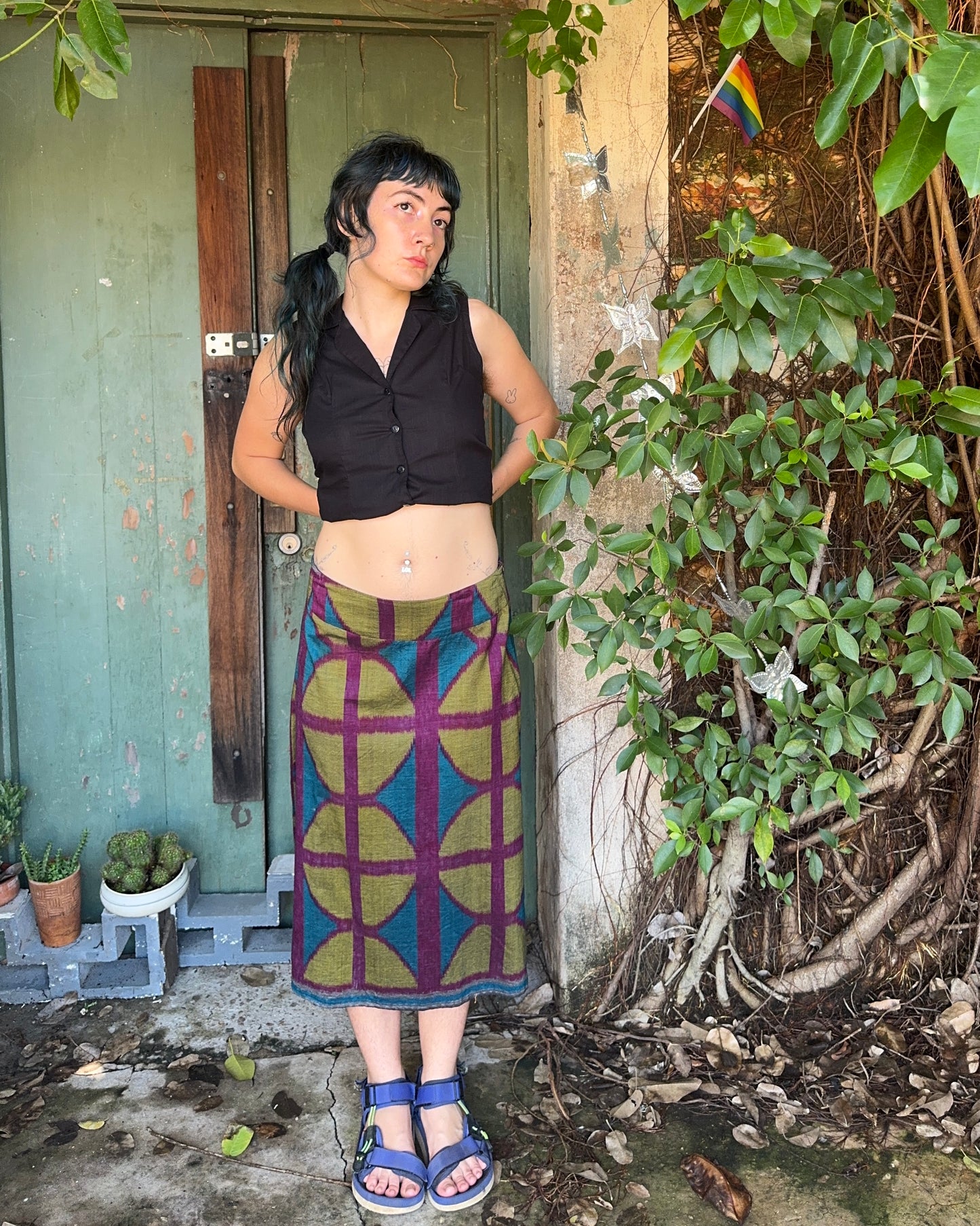 OG Ikat Midi A-line Skirt