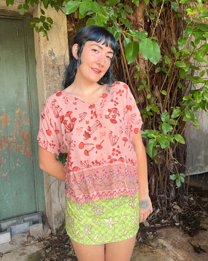 Orange Mushroom Print Hang Out Top