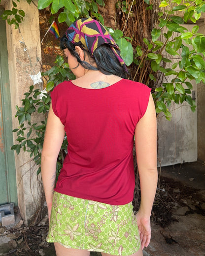 Yoga Logo tee in Ruby Red