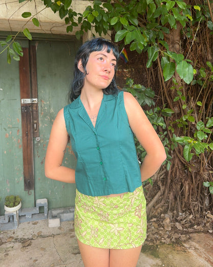 Matchi-Matchi Top in Jade Cotton