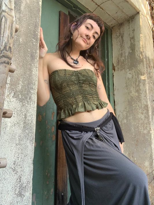 Ruffle Bandeau in Urban Camo