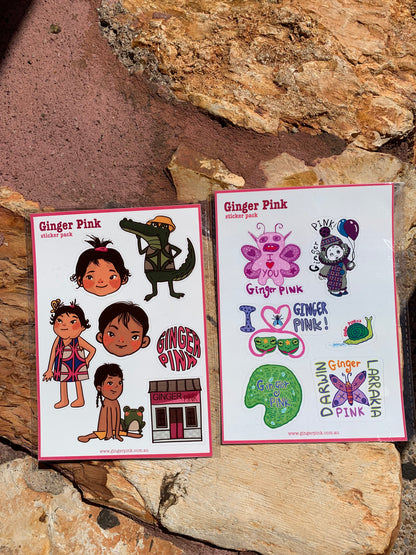 Ginger Pink sticker pack
