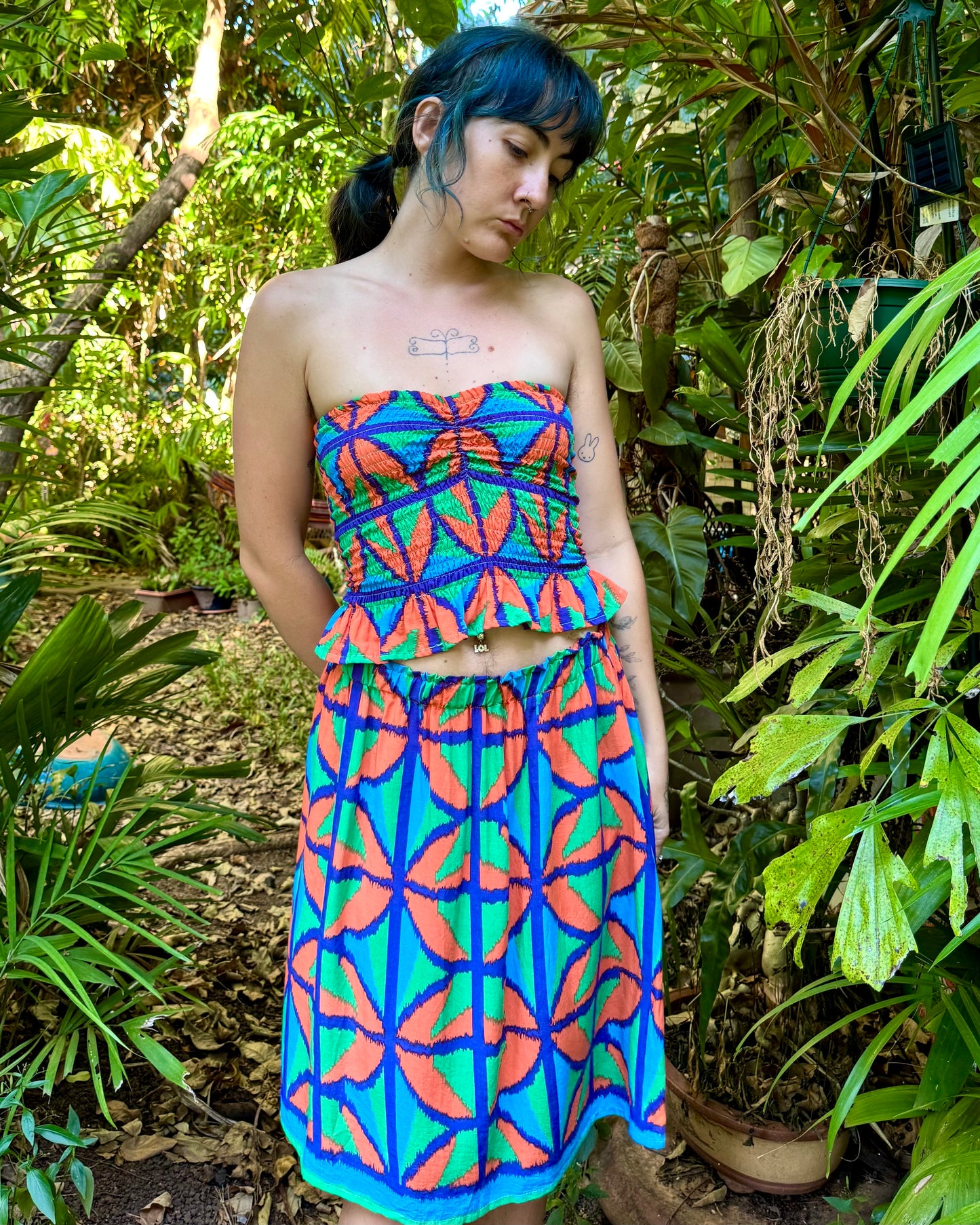 Ruffle Bandeau in Jungle Juice