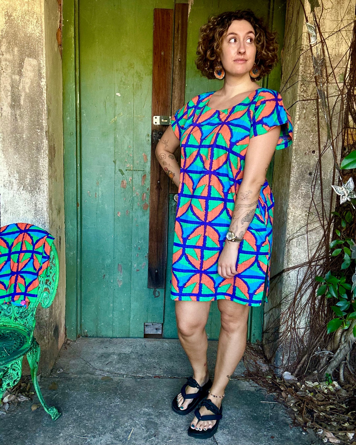 Hang Around Dress in Jungle Juice Above knee
