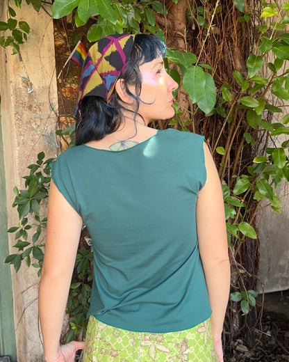 Yoga Logo tee in Jade Green