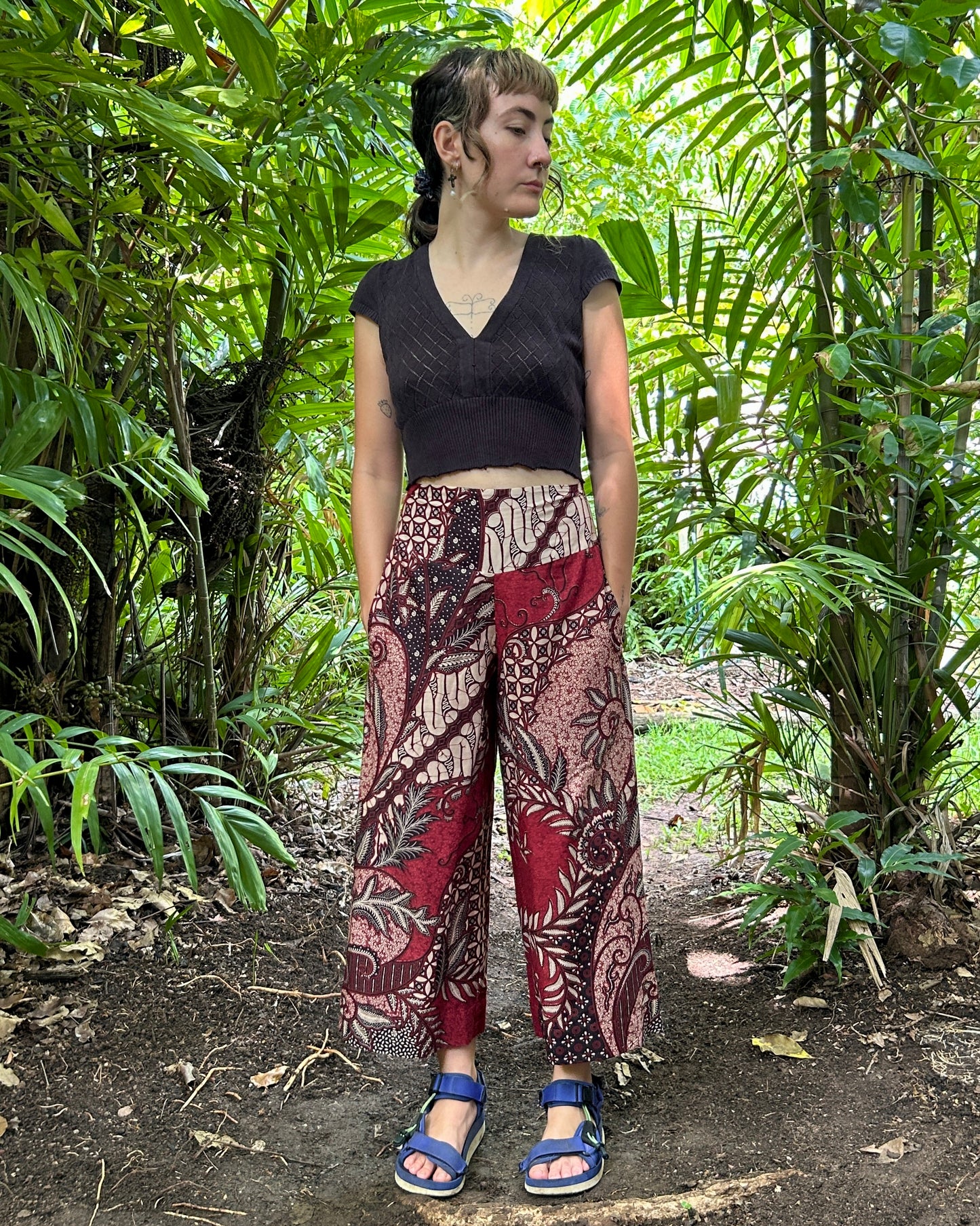 Red Swirl  Batik  Passion Pants