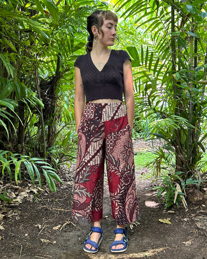 Red Swirl  Batik  Passion Pants