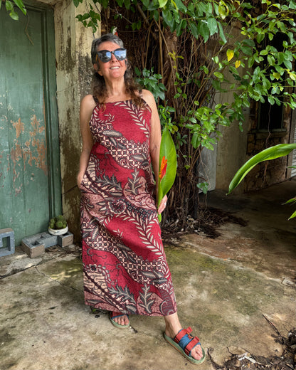 Hi-Lo dress in Red Swirl or Blue Swirl