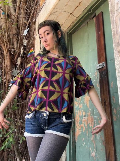 Ruffle top in Jewel spider