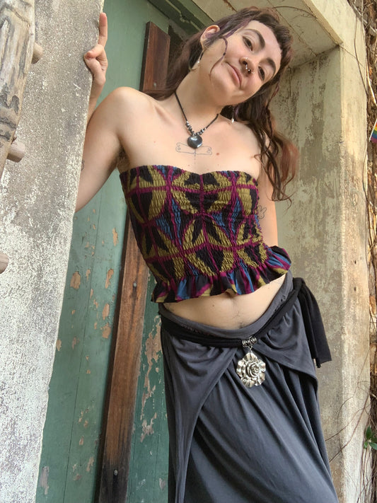 Ruffle Bandeau in Jewel Spider