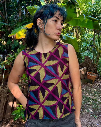 Sleeveless ‘I’m Cross Top’ in Jewel Spider