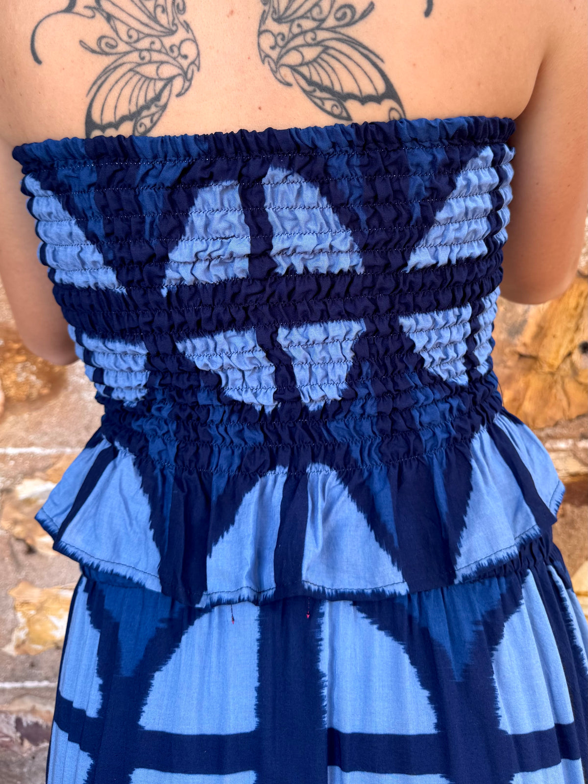 Ruffle Bandeau in Mood Indigo