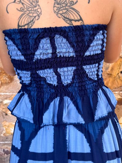 Ruffle Bandeau in Mood Indigo