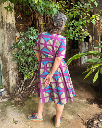 Short Sleeve Wrap Dress in Original BreezeBlock