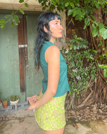 Matchi-Matchi Top in Jade Cotton