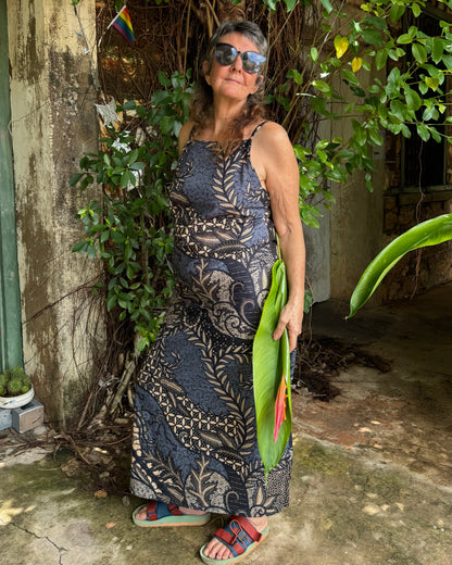 Hi-Lo dress in Red Swirl or Blue Swirl