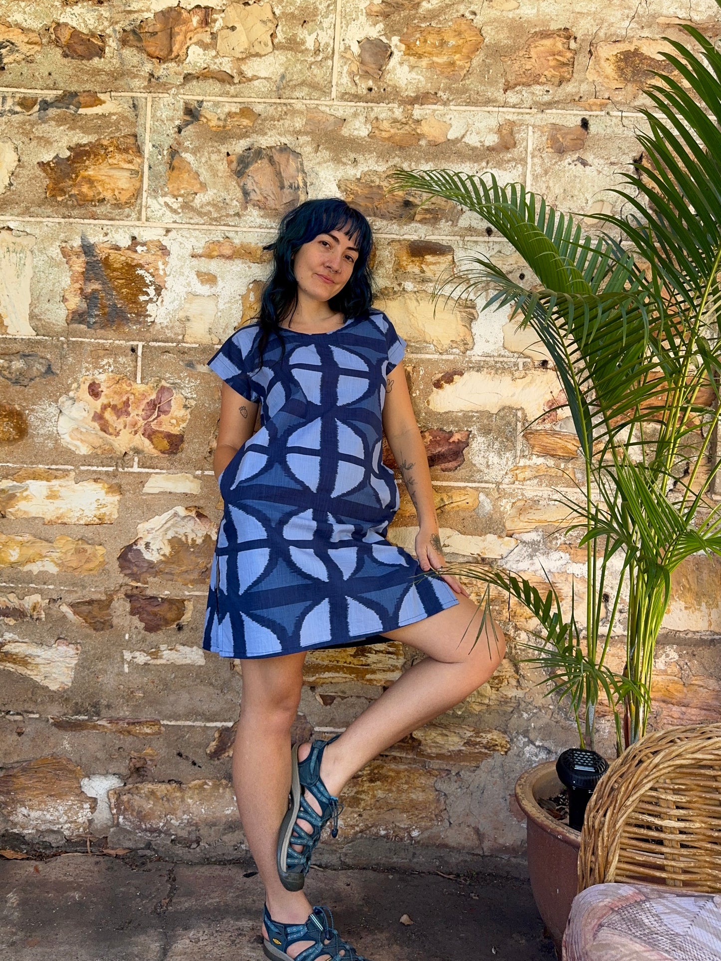 Hang Around Dress in Mood Indigo Above knee