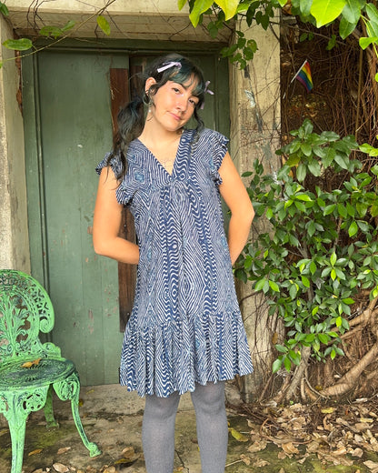 Gone Troppo dress in Blue Geo