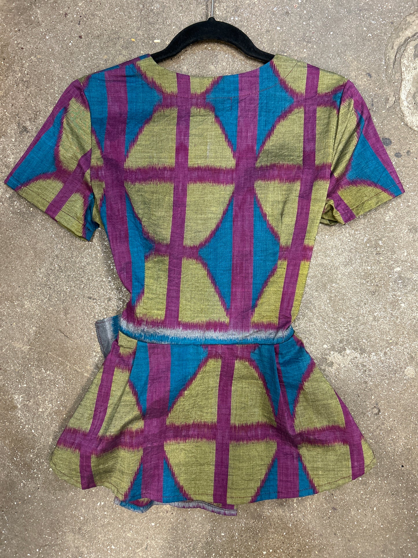 Ikat Long Wrap Top in 3 colour Breezeblock