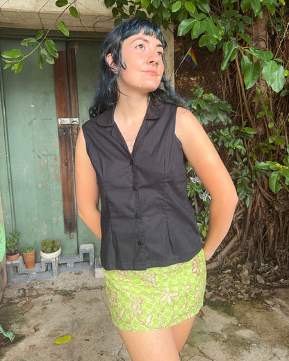 Matchi-Matchi Top in Black Cotton