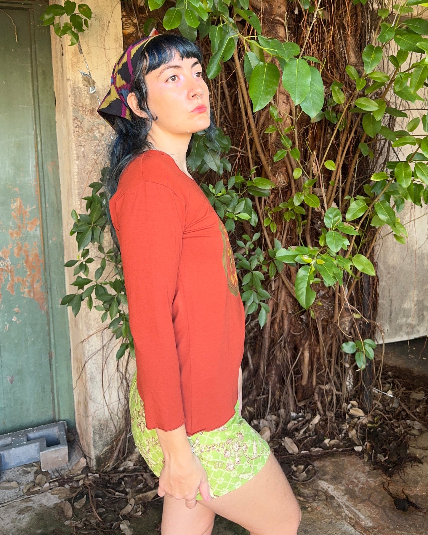 Yoga long sleeve Burnt Orange Logo Tee