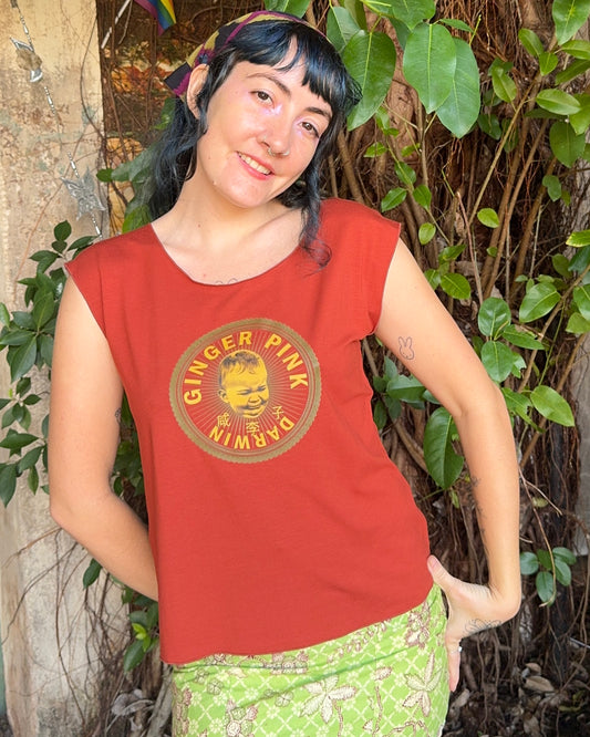 Yoga Logo tee in Burnt Orange