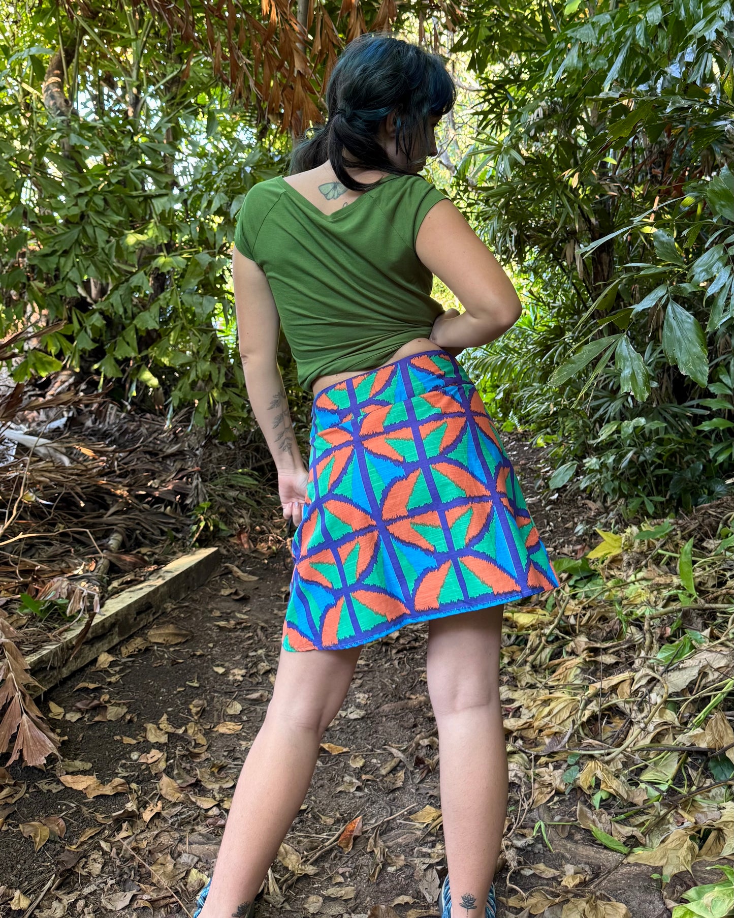 A-Line Skirt: Above Knee length Jungle Juice