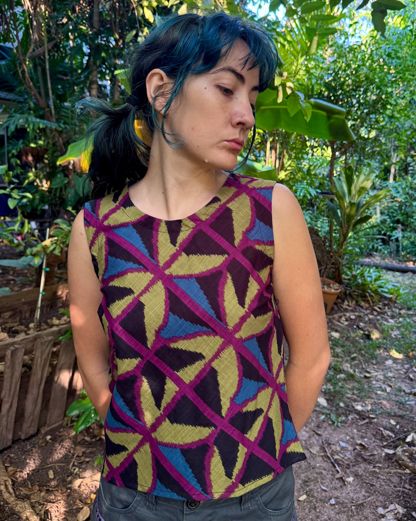 Sleeveless ‘I’m Cross Top’ in Jewel Spider