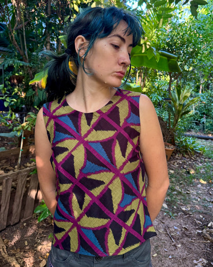 Sleeveless ‘I’m Cross Top’ in Jewel Spider