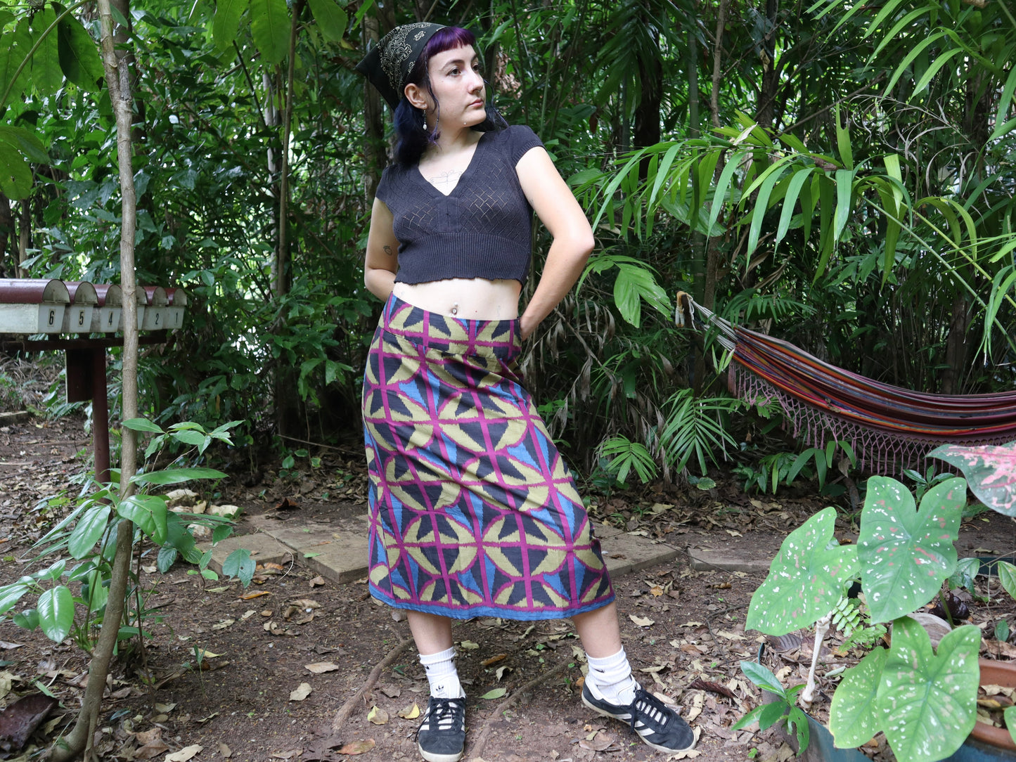 Jewel spider Midi A-line Skirt