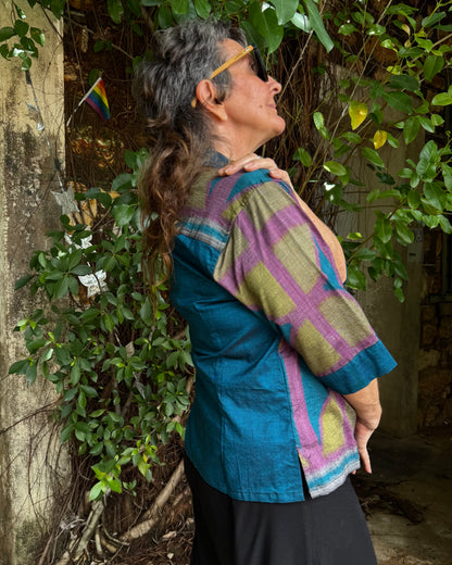 Ikat Button Up Top in 3 colour OG Shimmer