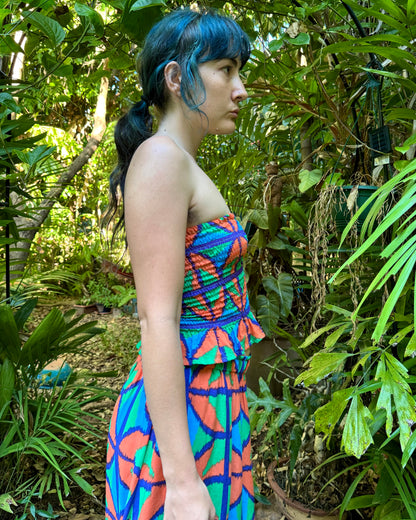 Ruffle Bandeau in Jungle Juice