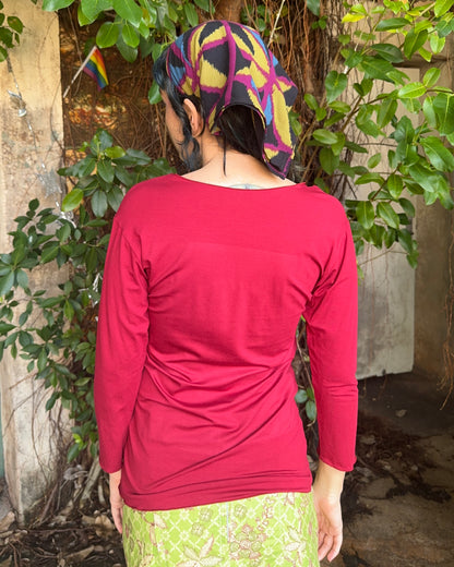 Yoga long sleeve Ruby Red Logo Tee