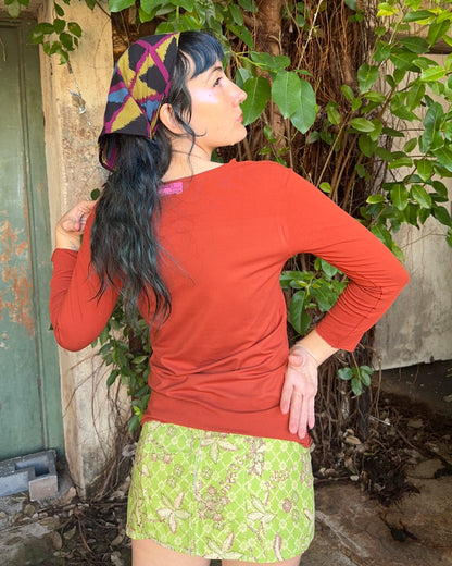 Yoga long sleeve Burnt Orange Logo Tee