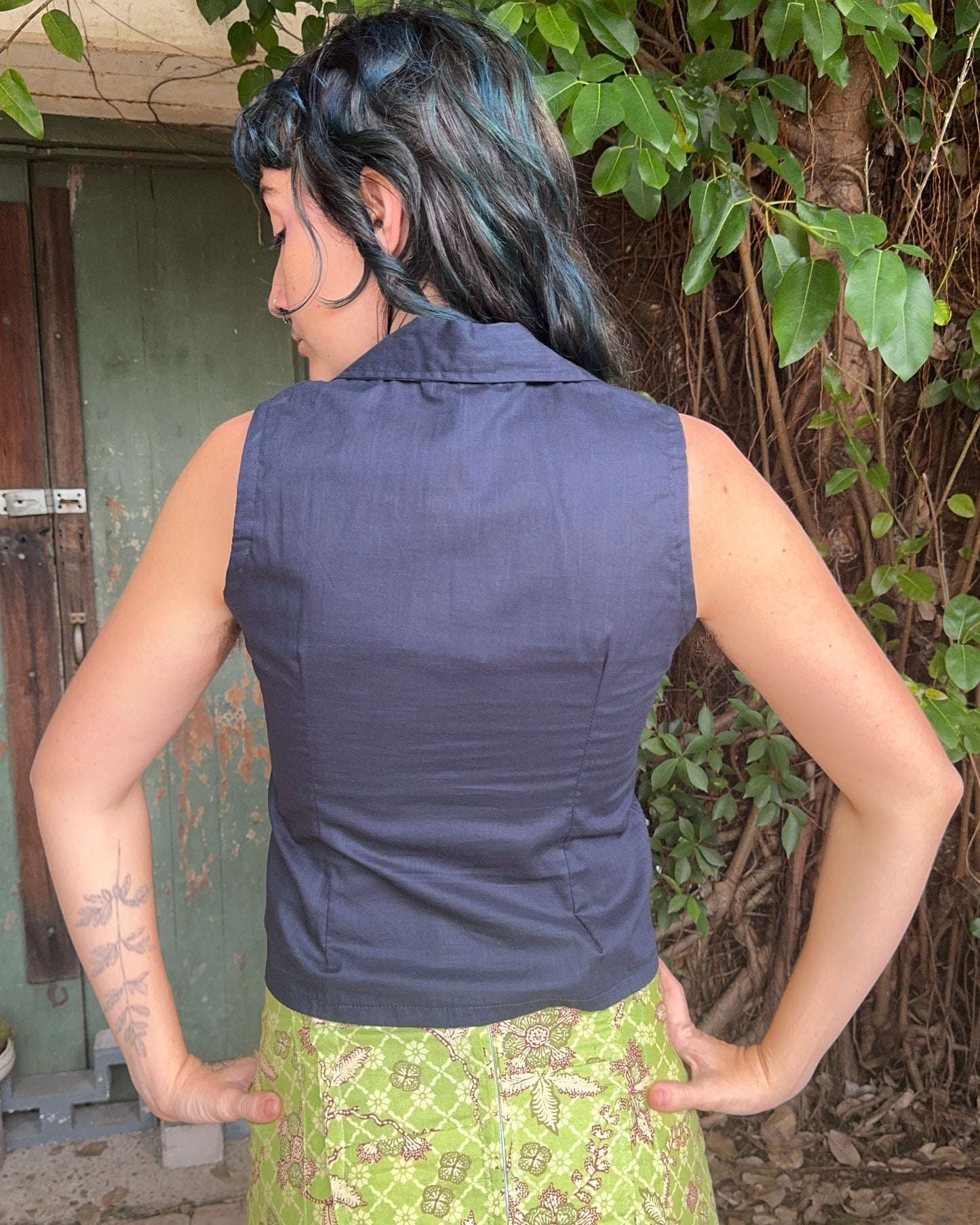 Matchi-Matchi Top in Navy Cotton