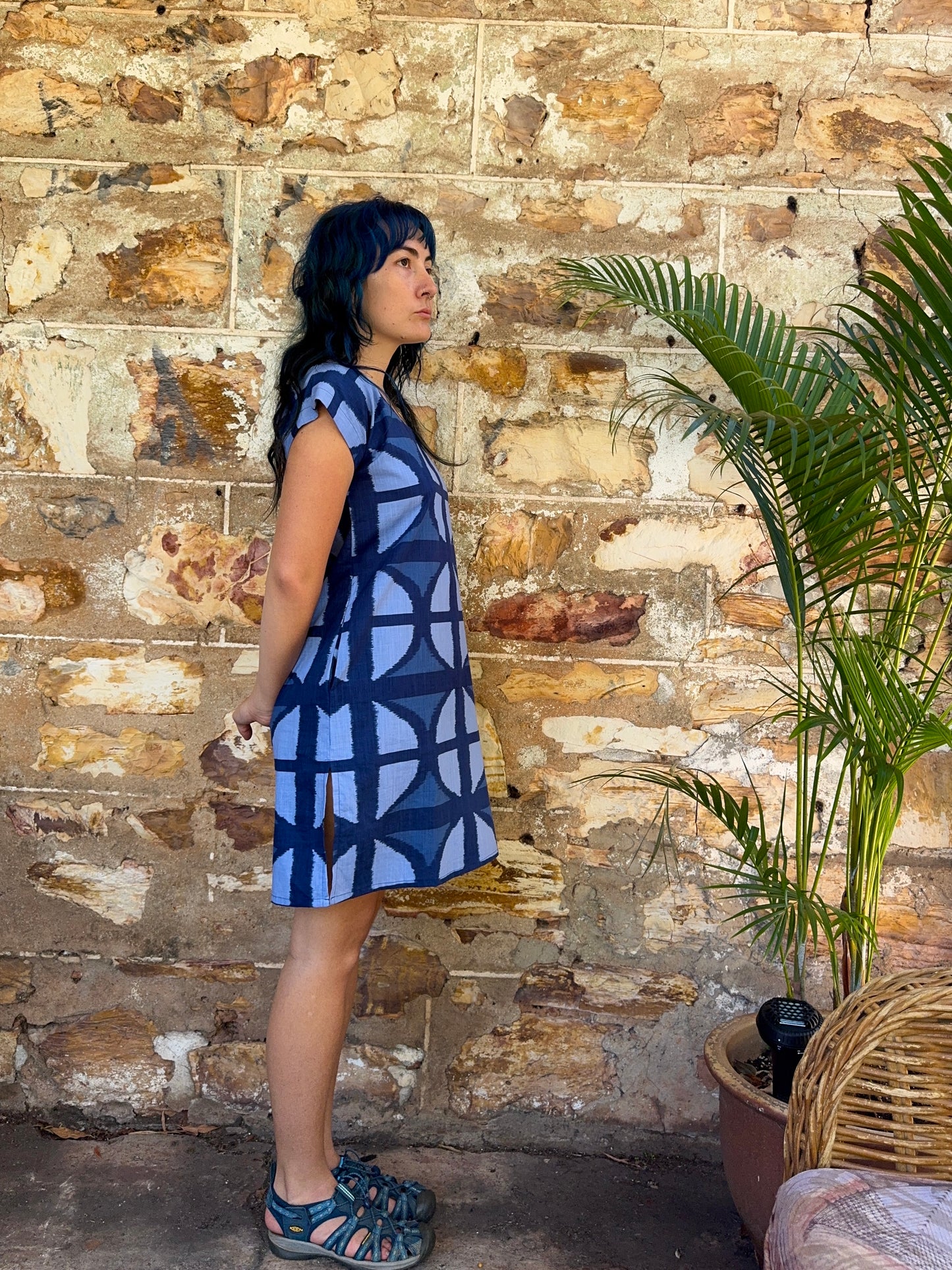 Hang Around Dress in Mood Indigo Above knee