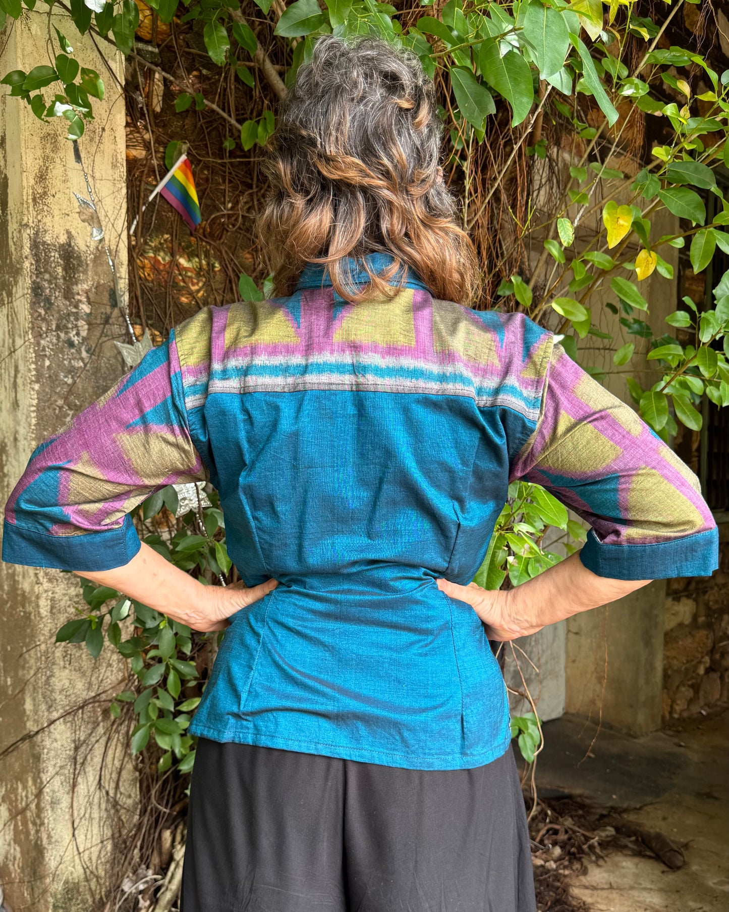 Ikat Button Up Top in 3 colour OG Shimmer