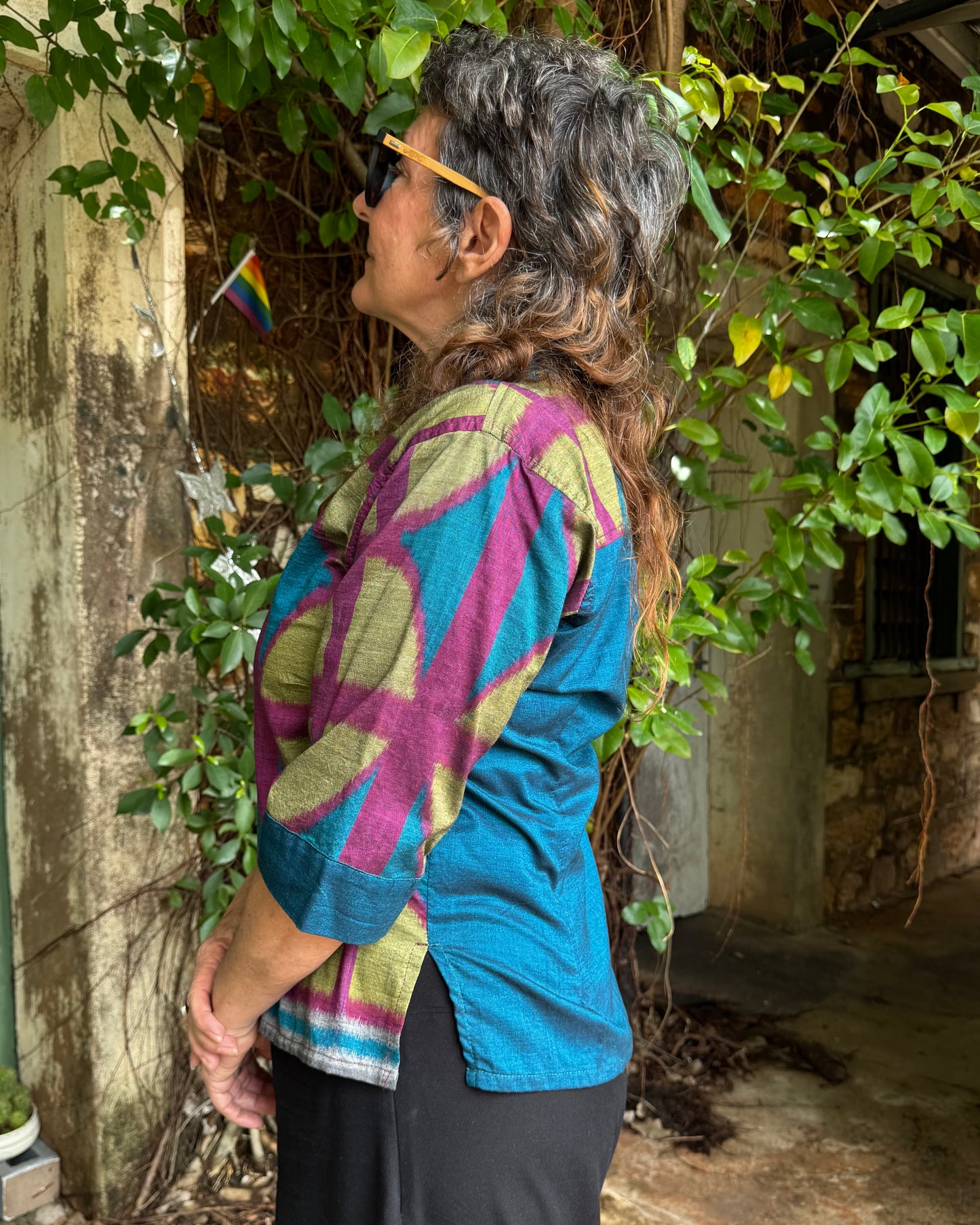 Ikat Button Up Top in 3 colour OG Breezeblock